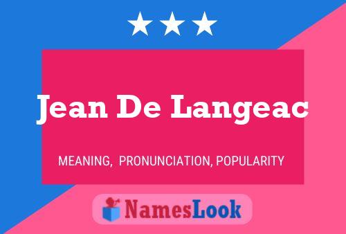 Jean De Langeac 名字海报