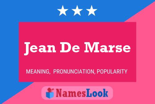 Jean De Marse 名字海报