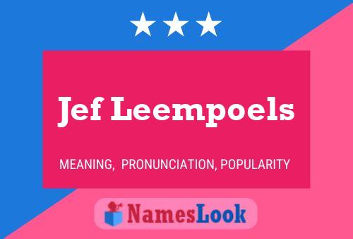 Jef Leempoels 名字海报