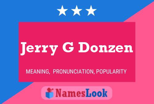 Jerry G Donzen 名字海报