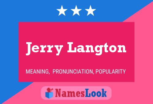 Jerry Langton 名字海报