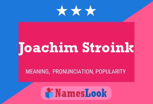 Joachim Stroink 名字海报