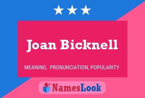 Joan Bicknell 名字海报