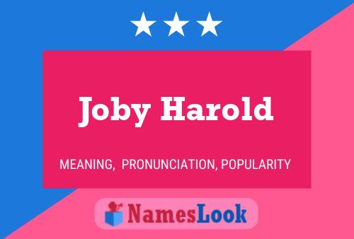 Joby Harold 名字海报