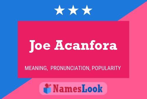 Joe Acanfora 名字海报