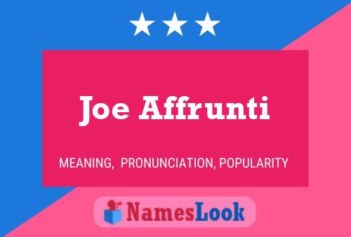 Joe Affrunti 名字海报