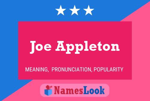 Joe Appleton 名字海报