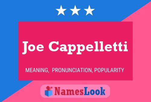 Joe Cappelletti 名字海报