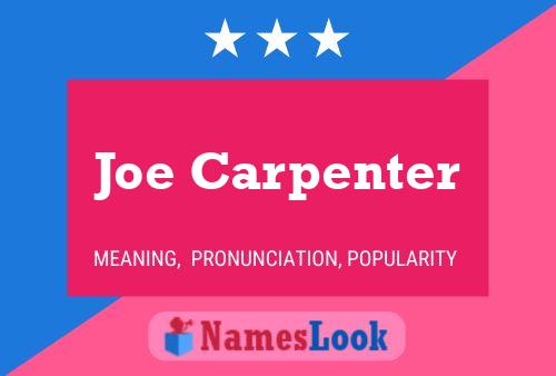 Joe Carpenter 名字海报