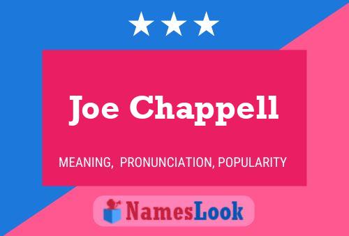 Joe Chappell 名字海报