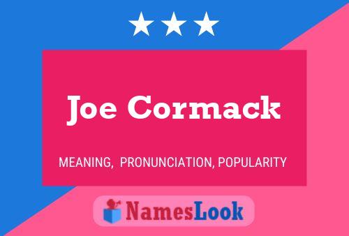 Joe Cormack 名字海报