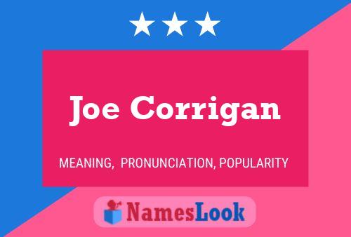 Joe Corrigan 名字海报