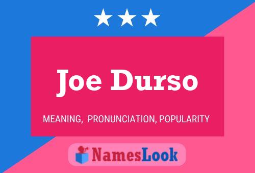 Joe Durso 名字海报