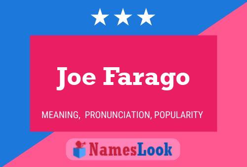 Joe Farago 名字海报