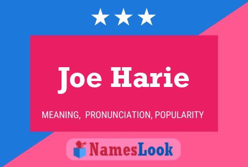 Joe Harie 名字海报