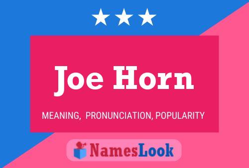 Joe Horn 名字海报