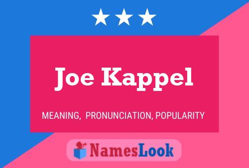 Joe Kappel 名字海报