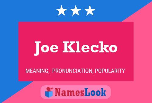 Joe Klecko 名字海报