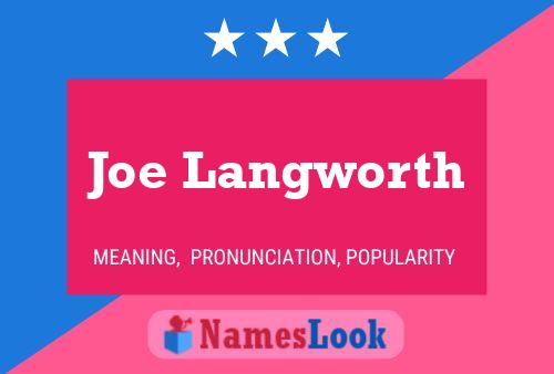 Joe Langworth 名字海报