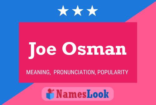 Joe Osman 名字海报