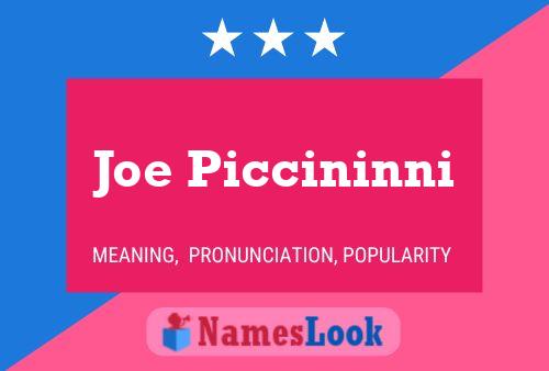 Joe Piccininni 名字海报