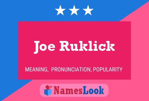 Joe Ruklick 名字海报