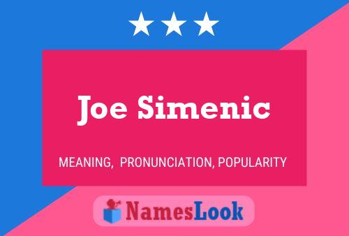 Joe Simenic 名字海报