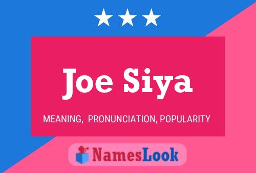 Joe Siya 名字海报