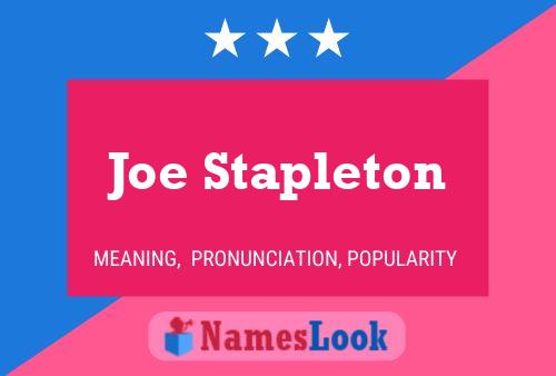 Joe Stapleton 名字海报