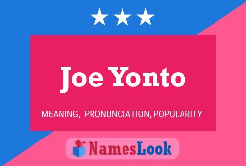 Joe Yonto 名字海报