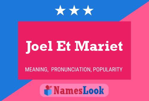 Joel Et Mariet 名字海报