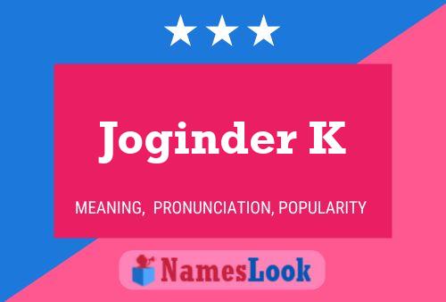 Joginder K 名字海报