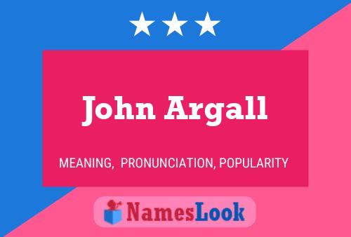 John Argall 名字海报