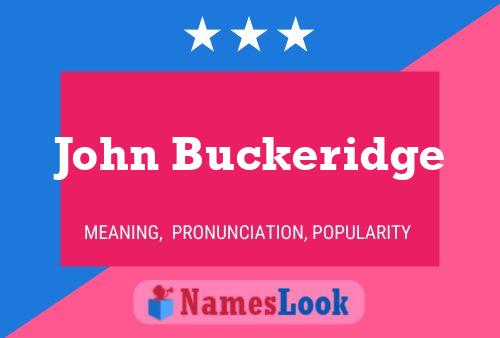 John Buckeridge 名字海报