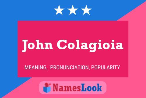 John Colagioia 名字海报