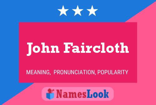 John Faircloth 名字海报