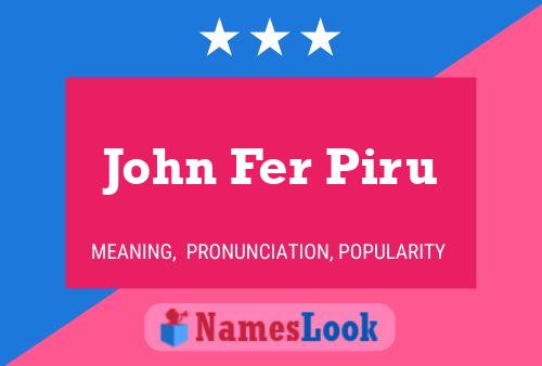 John Fer Piru 名字海报