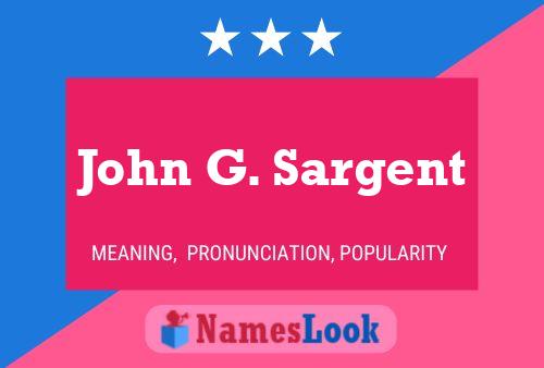 John G. Sargent 名字海报