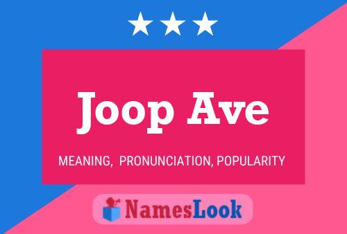 Joop Ave 名字海报