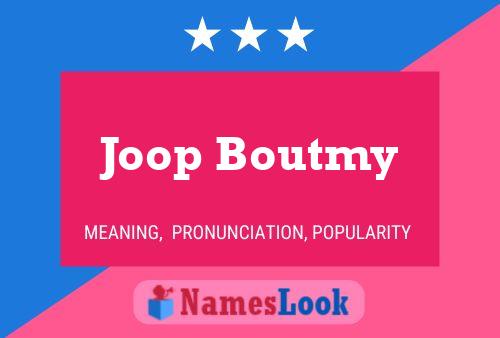 Joop Boutmy 名字海报