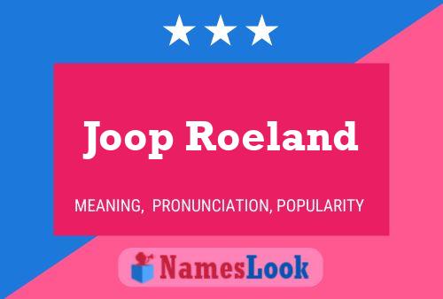 Joop Roeland 名字海报