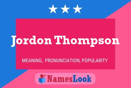 Jordon Thompson 名字海报