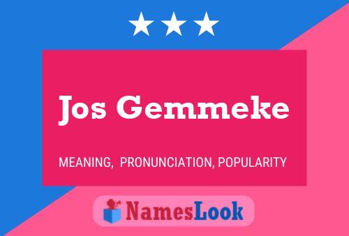 Jos Gemmeke 名字海报