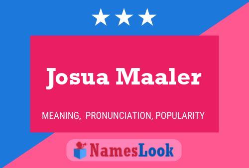 Josua Maaler 名字海报