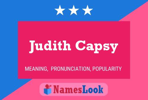 Judith Capsy 名字海报