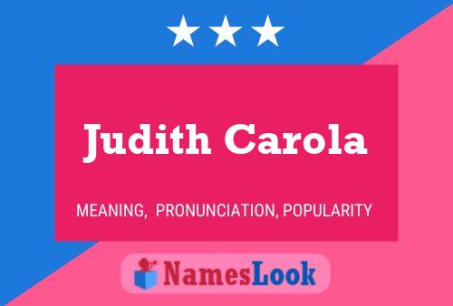 Judith Carola 名字海报