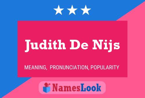 Judith De Nijs 名字海报