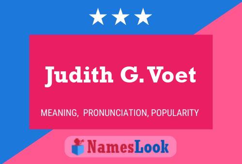 Judith G. Voet 名字海报