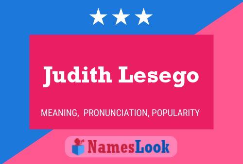 Judith Lesego 名字海报