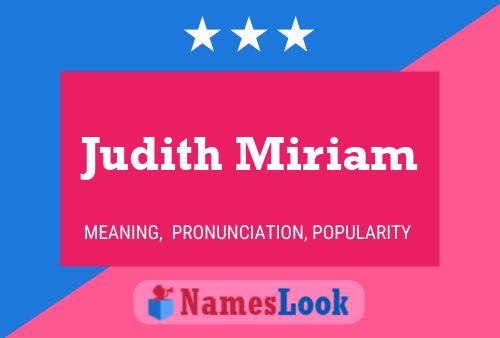 Judith Miriam 名字海报